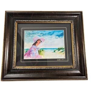 W. Burden Portrait & Landscape Beach Scene Professionally Framed Wall Art Signed